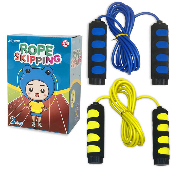 Joyano® 2 Pack (BLUE+YELLOW) Rope Skipping Speed Kids Jump Ropes